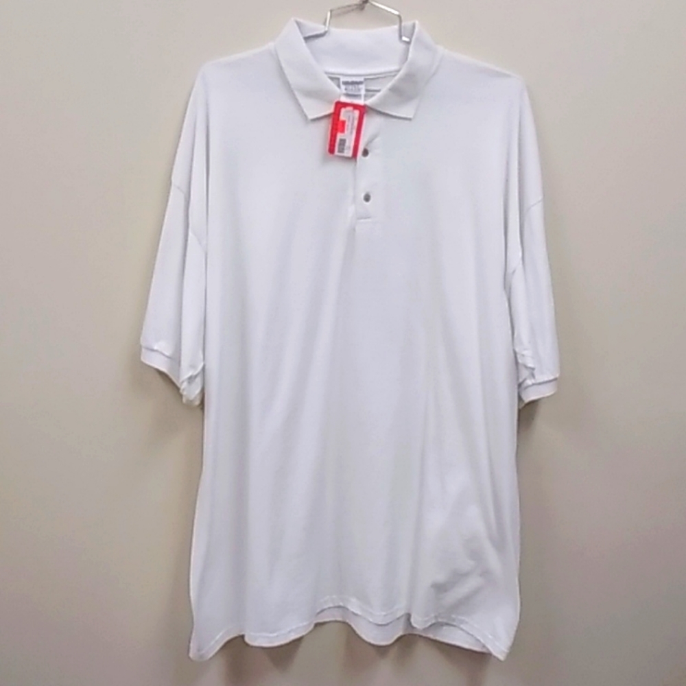NWT Gilden short sleeve white polo